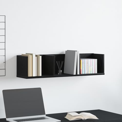 MOBCANT CD-Wandregal Schwarze Eiche 75x18x18 cm aus Holzwerkstoff, Hängeregal Regalbrett Floating Shelves Schwebendes Regal Verwendbar für Arbeitszimmer Badezimmer Schlafzimmer Wohnzimmer MOBCANT CD-Wandregal Schwarze Eiche 75x18x18 cm aus Holzwerkstoff, Hängeregal Regalbrett Floating Shelves Schwebendes Regal Verwendbar für Arbeitszimmer Badezimmer Schlafzimmer Wohnzimmer von MOBCANT
