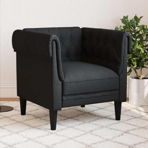 MOBCANT Chesterfield-Sessel Schwarz Stoff Sofabezug Couchgarnitur Modulares Sofa Schlafsofa für Empfangsraum Wohnung Büro Hotel von MOBCANT