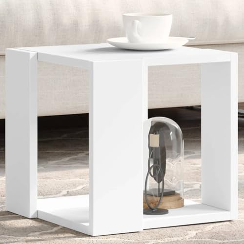 MOBCANT Couchtisch, Laptop Tisch Wohnzimmer möbel Balkontisch Wohnzimmertisch Geeignet für Teehaus Büro Hotel Wohnung Weiß 32x32x30 cm Holzwerkstoff von MOBCANT