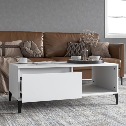 MOBCANT Couchtisch, Side Table Wohnzimmertisch Wohnzimmer möbel Coffee Table Geeignet für Wohnung Hotel Schlafzimmer Teehaus Weiß 90x50x36,5 cm Holzwerkstoff MOBCANT Couchtisch, Side Table Wohnzimmertisch Wohnzimmer möbel Coffee Table Geeignet für Wohnung Hotel Schlafzimmer Teehaus Weiß 90x50x36,5 cm Holzwerkstoff von MOBCANT