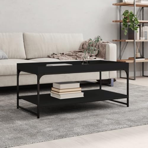 MOBCANT Couchtisch, Teetisch Sofa Tisch Coffee Table Balkontisch Geeignet für Wohnung Hotel Büro Teehaus Schwarz 100x49x45 cm Holzwerkstoff MOBCANT Couchtisch, Teetisch Sofa Tisch Coffee Table Balkontisch Geeignet für Wohnung Hotel Büro Teehaus Schwarz 100x49x45 cm Holzwerkstoff von MOBCANT