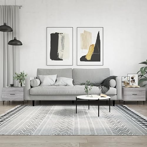 MOBCANT Couchtische 2 STK, Stubentisch Sofa Tisch Beistelltische Side Table Geeignet für Schlafzimmer Wohnung Hotel Teehaus Grau Sonoma 50x50x40 cm Holzwerkstoff von MOBCANT