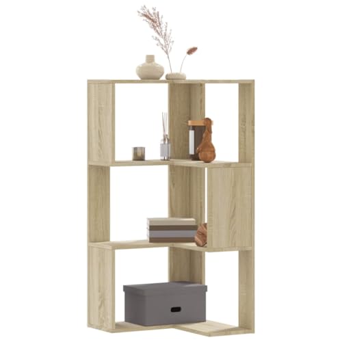 MOBCANT Eck-Bücherregal 3 Böden Sonoma-Eiche 50x50x102 cm Holzwerkstoff, Regal Vitrinenschrank Standregal Badregal Geeignet für Wohnzimmer Schlafzimmer Wohnung Büro MOBCANT Eck-Bücherregal 3 Böden Sonoma-Eiche 50x50x102 cm Holzwerkstoff, Regal Vitrinenschrank Standregal Badregal Geeignet für Wohnzimmer Schlafzimmer Wohnung Büro von MOBCANT