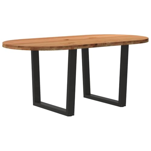 MOBCANT Esstisch Hellbraun 180x90x74 cm Massivholz Eiche Oval, Theke bar Essen Tisch Table Tisch Verwendbar für Speisesaal Wohnzimmer Restaurant Wohnung von MOBCANT