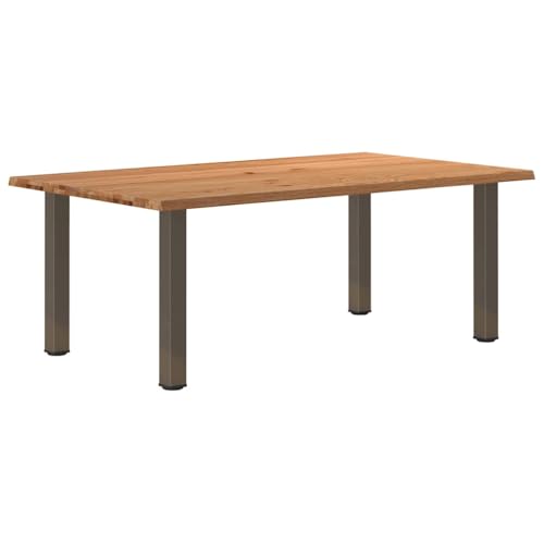 MOBCANT Esstisch Hellbraun 200x120x74 cm Massivholz Eiche Rechteckig, Table Essen Tisch Theke bar Bartisch Verwendbar für Wohnung Hotel Speisesaal Wohnzimmer von MOBCANT