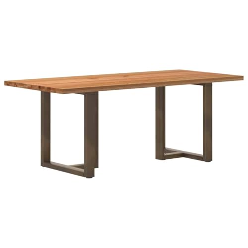 MOBCANT Esstisch Hellbraun 200x90x74 cm Massivholz Eiche Rechteckig, Table Bartisch Essen Tisch Theke bar Verwendbar für Wohnzimmer Restaurant Hotel Wohnung von MOBCANT