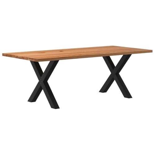 MOBCANT Esstisch Hellbraun 220x100x74 cm Massivholz Eiche Rechteckig, Tisch Essen Tisch Table Theke bar Verwendbar für Wohnzimmer Restaurant Speisesaal Wohnung von MOBCANT