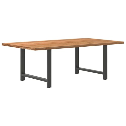 MOBCANT Esstisch Hellbraun 220x120x74 cm Massivholz Eiche Rechteckig, Tisch Theke bar Essen Tisch Table Verwendbar für Restaurant Wohnzimmer Speisesaal Wohnung von MOBCANT