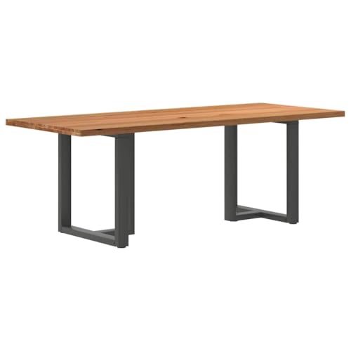 MOBCANT Esstisch Hellbraun 220x90x74 cm Massivholz Eiche Rechteckig, Essen Tisch Table Bartisch Theke bar Verwendbar für Restaurant Hotel Wohnung Speisesaal von MOBCANT