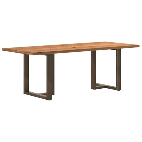 MOBCANT Esstisch Hellbraun 220x90x74 cm Massivholz Eiche Rechteckig, Essen Tisch Table Tisch Theke bar Verwendbar für Wohnung Restaurant Hotel Speisesaal von MOBCANT