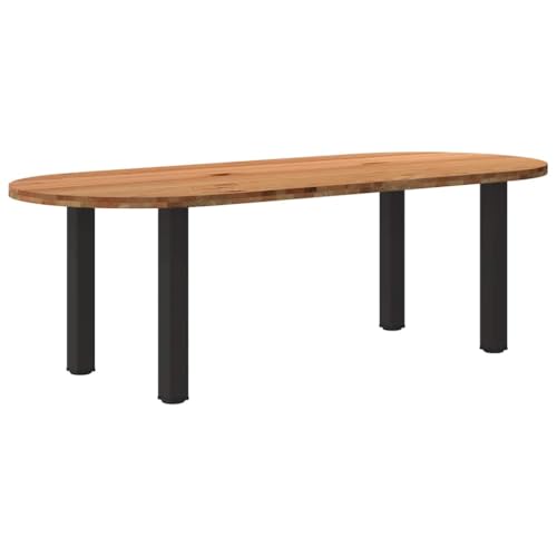 MOBCANT Esstisch Hellbraun 240x100x74 cm Massivholz Eiche Oval, Bartisch Theke bar Tisch Essen Tisch Verwendbar für Wohnzimmer Restaurant Speisesaal Hotel von MOBCANT