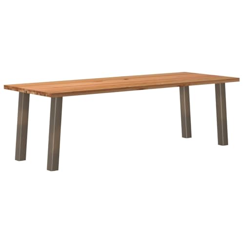 MOBCANT Esstisch Hellbraun 240x90x74 cm Massivholz Eiche Rechteckig, Theke bar Bartisch Table Essen Tisch Verwendbar für Speisesaal Hotel Wohnzimmer Restaurant von MOBCANT