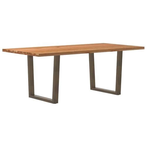 MOBCANT Esstisch mit Baumkanten 200x100x74 cm Massivholz Eiche, Essen Tisch Bartisch Table Tisch Verwendbar für Hotel Speisesaal Wohnzimmer Wohnung von MOBCANT