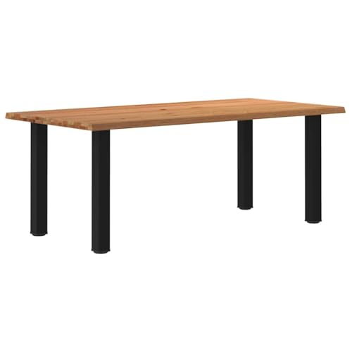 MOBCANT Esstisch mit Baumkanten 200x100x74 cm Massivholz Eiche Rechteck, Tisch Table Theke bar Essen Tisch Verwendbar für Speisesaal Wohnung Hotel Restaurant von MOBCANT