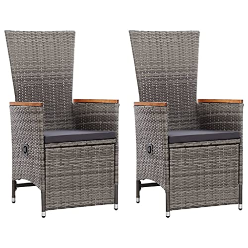 MOBCANT Garten-Liegestühle 2 STK, Terrassenstühle Loungestuhl Essstühle Relaxstühle Geeignet für Rasen Garten Business Exhibition Terrasse mit Auflagen Poly Rattan Grau MOBCANT Garten-Liegestühle 2 STK, Terrassenstühle Loungestuhl Essstühle Relaxstühle Geeignet für Rasen Garten Business Exhibition Terrasse mit Auflagen Poly Rattan Grau von MOBCANT