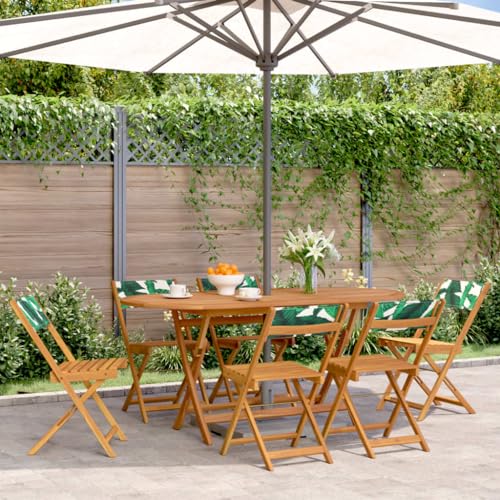 MOBCANT Gartenstühle 6 STK, Gartensessel Balkonmöbel Bistrostühle Barstühle Geeignet für Patio Business Exhibition Terrasse Rasen Klappbar Grün Stoff und Massivholz von MOBCANT