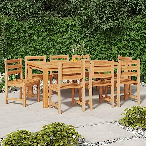 MOBCANT Gartenstühle 8 STK, Relaxstühle Essstühle Barstühle Gartensessel Geeignet für Balkon Garten Patio Business Exhibition Massivholz Teak von MOBCANT