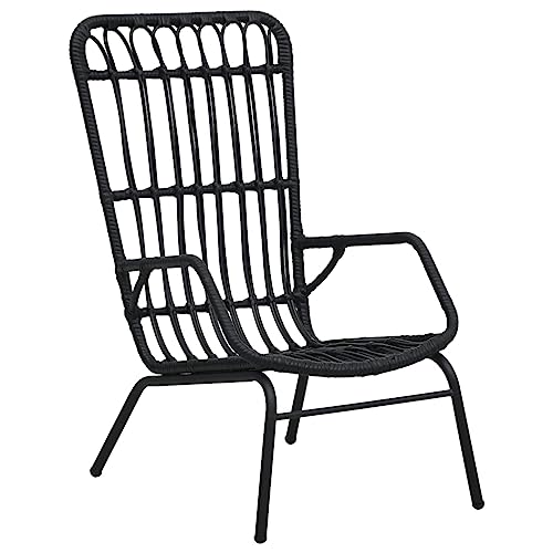 MOBCANT Gartenstuhl, Essstühle Strandstühle Relaxstühle Balkonstühle Geeignet für Balkon Patio Rasen Business Exhibition Poly Rattan Schwarz von MOBCANT