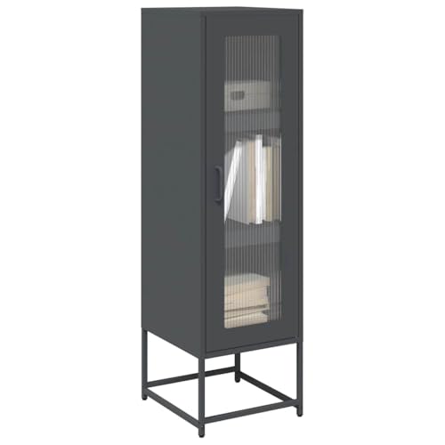 MOBCANT Highboard, Anrichte Kaffeebar Cupboard Vorratsschrank Geeignet für Wohnbereich Foyer Schlafzimmer Korridor Anthrazit 36x39x123 cm Kaltgewalzter Stahl von MOBCANT