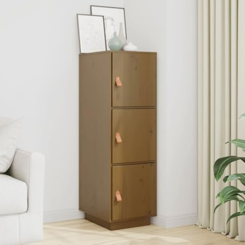MOBCANT Highboard, Apothekerschrank Vitrinenschrank Anrichte Küchenbuffet Geeignet für Schlafzimmer Wohnbereich Foyer Küche Honigbraun 34x40x108,5 cm Massivholz Kiefer von MOBCANT