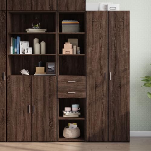 MOBCANT Highboard, Kleiderschrank Vorratsschrank Apothekerschrank Cupboard Geeignet für Schlafzimmer Küche Foyer Korridor Braun Eichen-Optik 40x42,5x185 cm Holzwerkstoff von MOBCANT