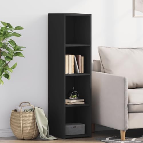 MOBCANT Highboard, Storage Cabinet Küchenbuffet Vorratsschrank Anrichte Geeignet für Wohnbereich Schlafzimmer Foyer Küche Schwarz 30x41x124 cm Holzwerkstoff von MOBCANT