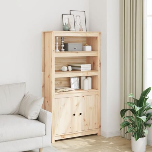 MOBCANT Highboard, Vorratsschrank Barschrank Apothekerschrank Cupboard Geeignet für Küche Schlafzimmer Korridor Foyer 80x35x154 cm Massivholz Kiefer von MOBCANT