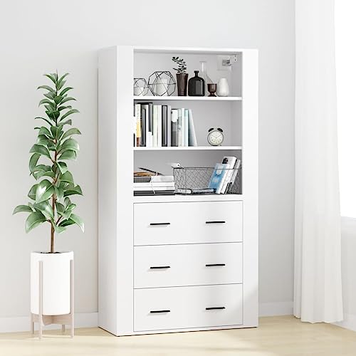 MOBCANT Highboard, Vorratsschrank Storage Cabinet Apothekerschrank Mehrzweckschrank Geeignet für Korridor Schlafzimmer Foyer Wohnbereich Weiß Holzwerkstoff MOBCANT Highboard, Vorratsschrank Storage Cabinet Apothekerschrank Mehrzweckschrank Geeignet für Korridor Schlafzimmer Foyer Wohnbereich Weiß Holzwerkstoff von MOBCANT