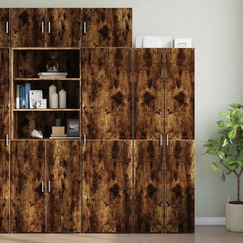 MOBCANT Hochschrank Schmal, Cupboard Kaffeebar Vorratsschrank Vitrinenschrank Geeignet für Schlafzimmer Foyer Wohnbereich Korridor Räuchereiche 50x42,5x225 cm Holzwerkstoff von MOBCANT