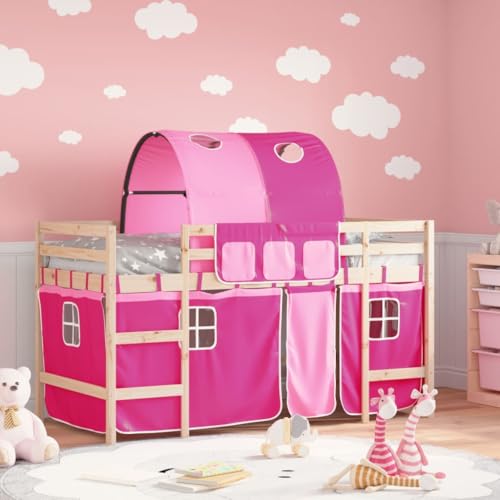 MOBCANT Kinderhochbett mit Tunnel, Familienbett Bettgestell Betten Bett Geeignet für Schulen Hotel Wohnungen Gästezimmer Rosa 90x190 cm Massivholz Kiefer MOBCANT Kinderhochbett mit Tunnel, Familienbett Bettgestell Betten Bett Geeignet für Schulen Hotel Wohnungen Gästezimmer Rosa 90x190 cm Massivholz Kiefer von MOBCANT