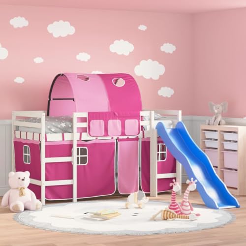 MOBCANT Kinderhochbett mit Tunnel, Tagesbett Bettrahmen Betten Futonbett Geeignet für Hotel Schulen Gästezimmer Schlafzimmer Rosa 90x190 cm Massivholz Kiefer MOBCANT Kinderhochbett mit Tunnel, Tagesbett Bettrahmen Betten Futonbett Geeignet für Hotel Schulen Gästezimmer Schlafzimmer Rosa 90x190 cm Massivholz Kiefer von MOBCANT