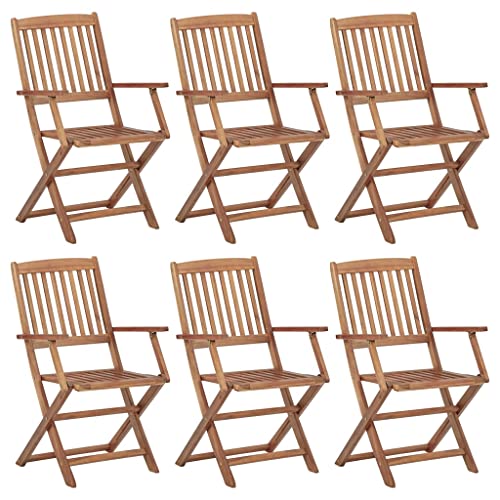 MOBCANT Klappbare Gartenstühle 6 STK, Loungesessel Regiestühle Essstühle Loungestuhl Geeignet für Balkon Rasen Patio Platz Massivholz Akazie MOBCANT Klappbare Gartenstühle 6 STK, Loungesessel Regiestühle Essstühle Loungestuhl Geeignet für Balkon Rasen Patio Platz Massivholz Akazie von MOBCANT