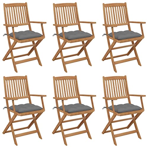 MOBCANT Klappbare Gartenstühle 6 STK mit Kissen, Bistrostühle Outdoor stühle Loungesessel Relaxstühle Geeignet für Platz Patio Rasen Balkon Massivholz Akazie MOBCANT Klappbare Gartenstühle 6 STK mit Kissen, Bistrostühle Outdoor stühle Loungesessel Relaxstühle Geeignet für Platz Patio Rasen Balkon Massivholz Akazie von MOBCANT