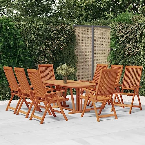 MOBCANT Klappbare Gartenstühle 8 STK, Loungestuhl Gartensessel Regiestühle Essstühle Geeignet für Rasen Platz Balkon Patio Massivholz Eukalyptus von MOBCANT