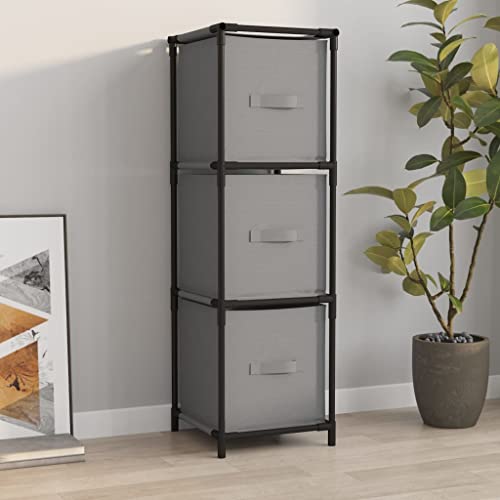 MOBCANT Lagerschrank mit 3 Stoff-Schubladen Grau 34x34x101 cm Stahl, Vorratsschrank Buffetschrank Vitrinenschrank Beistellschrank Geeignet für Flur Schule Büro Wohnzimmer MOBCANT Lagerschrank mit 3 Stoff-Schubladen Grau 34x34x101 cm Stahl, Vorratsschrank Buffetschrank Vitrinenschrank Beistellschrank Geeignet für Flur Schule Büro Wohnzimmer von MOBCANT