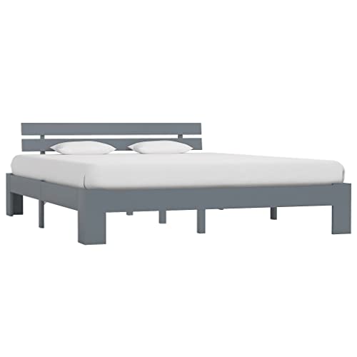 MOBCANT Massivholzbett, Betten Bettrahmen Bettstütze Bettsystem Geeignet für Schlafzimmer Wohnungen Hotel Gästezimmer Grau Kiefer 180x200 cm von MOBCANT