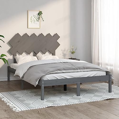 MOBCANT Massivholzbett, Bettsystem Tagesbett Bettstütze Bettgestell Geeignet für Schulen Hotel Wohnungen Gästezimmer Grau 135x190 cm von MOBCANT