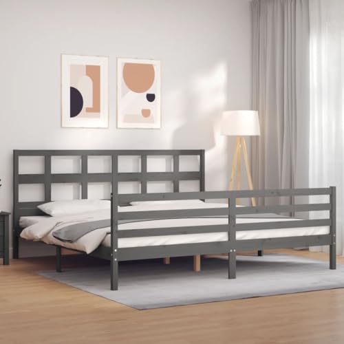 MOBCANT Massivholzbett mit Kopfteil, Bettstütze Familienbett Betten Futonbett Geeignet für Hotel Wohnungen Schulen Schlafzimmer Grau 200x200 cm MOBCANT Massivholzbett mit Kopfteil, Bettstütze Familienbett Betten Futonbett Geeignet für Hotel Wohnungen Schulen Schlafzimmer Grau 200x200 cm von MOBCANT
