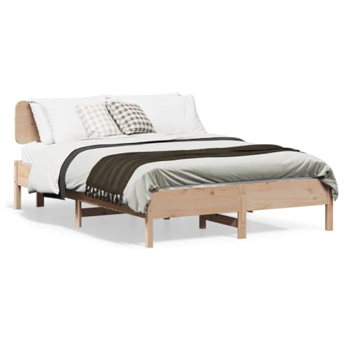 MOBCANT Massivholzbett ohne Matratze, Betten Bettrahmen Hausbett Bett Geeignet für Schulen Hotel Wohnungen Schlafzimmer 135x190 cm Kiefernholz von MOBCANT