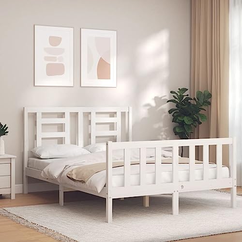 MOBCANT Massivholzbett ohne Matratze, Bettgestell Bett Futonbett Hausbett Geeignet für Hotel Schulen Wohnungen Schlafzimmer Weiß 140x200 cm Kiefernholz MOBCANT Massivholzbett ohne Matratze, Bettgestell Bett Futonbett Hausbett Geeignet für Hotel Schulen Wohnungen Schlafzimmer Weiß 140x200 cm Kiefernholz von MOBCANT