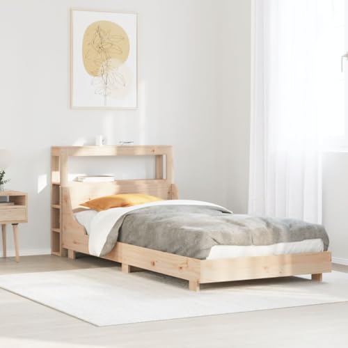 MOBCANT Massivholzbett ohne Matratze, Familienbett Seniorenbett Betten Polsterbett Geeignet für Gästezimmer Wohnungen Hotel Schlafzimmer 90x200 Kiefernholz von MOBCANT