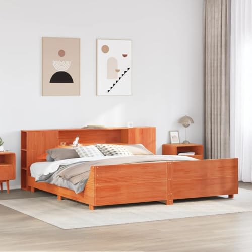 MOBCANT Massivholzbett ohne Matratze, Futonbett Bettsystem Tagesbett Hausbett Geeignet für Gästezimmer Schulen Wohnungen Schlafzimmer Wachsbraun 200x200 Kiefernholz MOBCANT Massivholzbett ohne Matratze, Futonbett Bettsystem Tagesbett Hausbett Geeignet für Gästezimmer Schulen Wohnungen Schlafzimmer Wachsbraun 200x200 Kiefernholz von MOBCANT