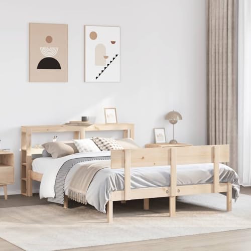 MOBCANT Massivholzbett ohne Matratze, Futonbett Tagesbett Polsterbett Doppelbett Geeignet für Wohnungen Hotel Gästezimmer Schlafzimmer 120x200 cm Kiefernholz von MOBCANT