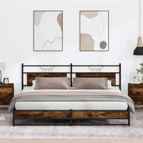 MOBCANT Metallbett ohne Matratze, Polsterbett Bettsystem Futonbett Familienbett Geeignet für Schlafzimmer Hotel Schulen Wohnungen Räuchereiche 200x200 cm MOBCANT Metallbett ohne Matratze, Polsterbett Bettsystem Futonbett Familienbett Geeignet für Schlafzimmer Hotel Schulen Wohnungen Räuchereiche 200x200 cm von MOBCANT