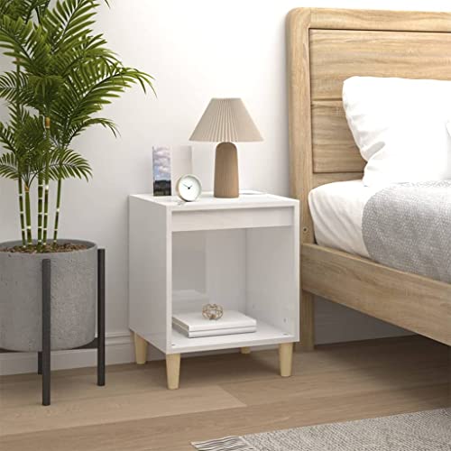 MOBCANT Nachttisch, Konsolentisch Bettablage Nachtschränke Beistellschrank Geeignet für Wohnstube Wohnung Hotel Schlafsaal Hochglanz-Weiß 40x35x50 cm Holzwerkstoff MOBCANT Nachttisch, Konsolentisch Bettablage Nachtschränke Beistellschrank Geeignet für Wohnstube Wohnung Hotel Schlafsaal Hochglanz-Weiß 40x35x50 cm Holzwerkstoff von MOBCANT