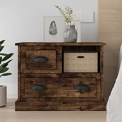 MOBCANT Nachttisch, Nachtschrank Nightstand Beistellschrank Nachtischschränke Geeignet für Hotel Wohnstube Schlafsaal Wohnung Räuchereiche 60x39x45 cm MOBCANT Nachttisch, Nachtschrank Nightstand Beistellschrank Nachtischschränke Geeignet für Hotel Wohnstube Schlafsaal Wohnung Räuchereiche 60x39x45 cm von MOBCANT