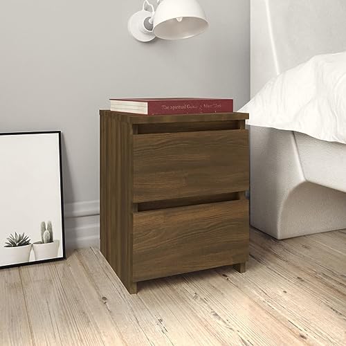MOBCANT Nachttisch, Nightstand Beistellschrank Bedside Table Beistelltisch Geeignet für Wohnstube Schlafzimmer Hotel Wohnung Braun Eichen-Optik 30x30x40 cm Holzwerkstoff von MOBCANT