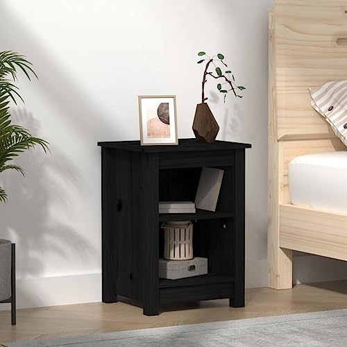 MOBCANT Nachttisch, Side Table Nachtischschränke Beistellschrank Konsolentisch Geeignet für Wohnung Wohnstube Schlafsaal Hotel Schwarz 40x35x55 cm Massivholz Kiefer MOBCANT Nachttisch, Side Table Nachtischschränke Beistellschrank Konsolentisch Geeignet für Wohnung Wohnstube Schlafsaal Hotel Schwarz 40x35x55 cm Massivholz Kiefer von MOBCANT