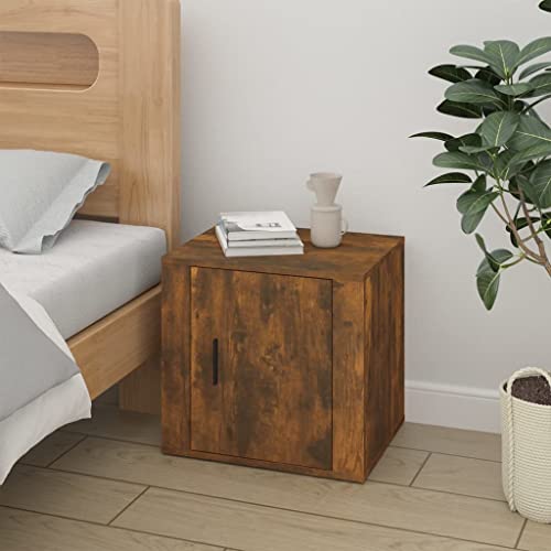MOBCANT Nachttisch Räuchereiche 50x39x47 cm, Garderobenschrank Buffetschrank Vitrinenschrank Mehrzweckschrank Geeignet für Schlafzimmer Hotel Wohnzimmer Flur von MOBCANT