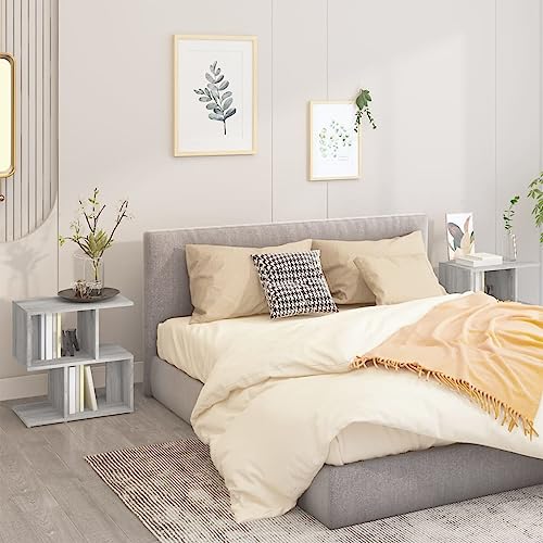 MOBCANT Nachttische 2 STK, Nachtischschränke Beistellschrank Bett Organizer Bedside Table Geeignet für Schlafsaal Hotel Schlafzimmer Wohnung Grau Sonoma 50x30x51,5 cm Holzwerkstoff MOBCANT Nachttische 2 STK, Nachtischschränke Beistellschrank Bett Organizer Bedside Table Geeignet für Schlafsaal Hotel Schlafzimmer Wohnung Grau Sonoma 50x30x51,5 cm Holzwerkstoff von MOBCANT